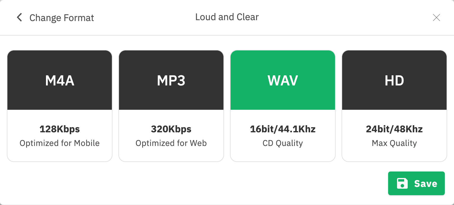 Preview your track before saving your master.