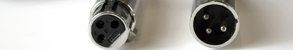 Both ends of an XLR lead