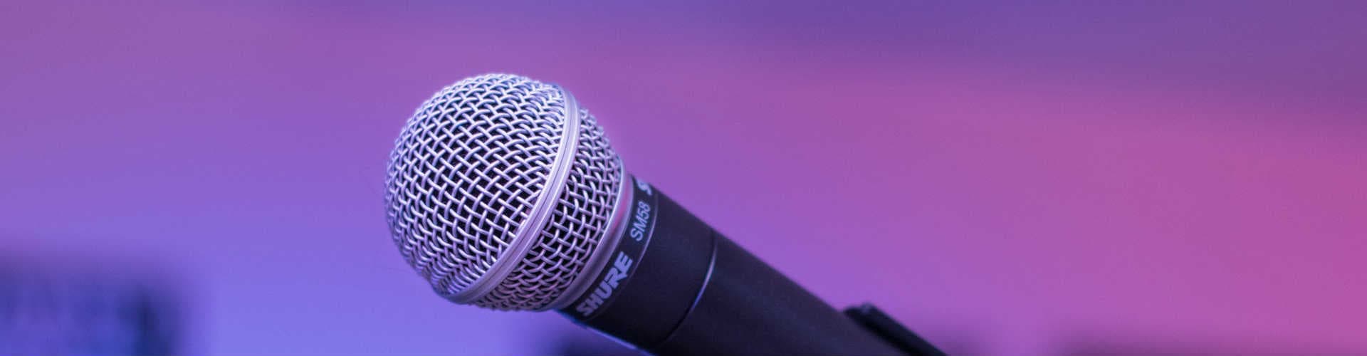 An SM58 dynamic microphone