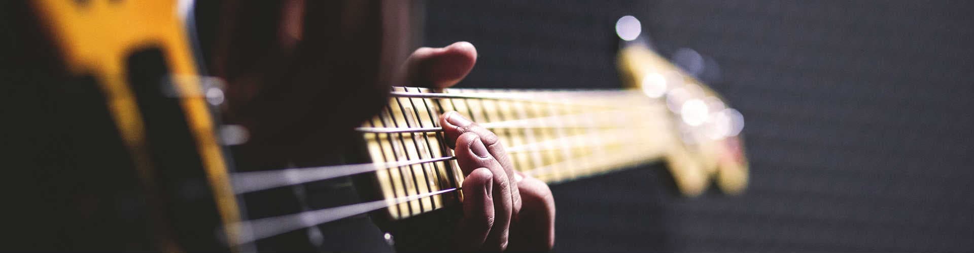 A bass guitar being played