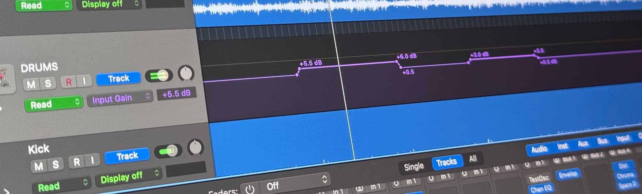 Automatize compressor input gain in Logic Pro