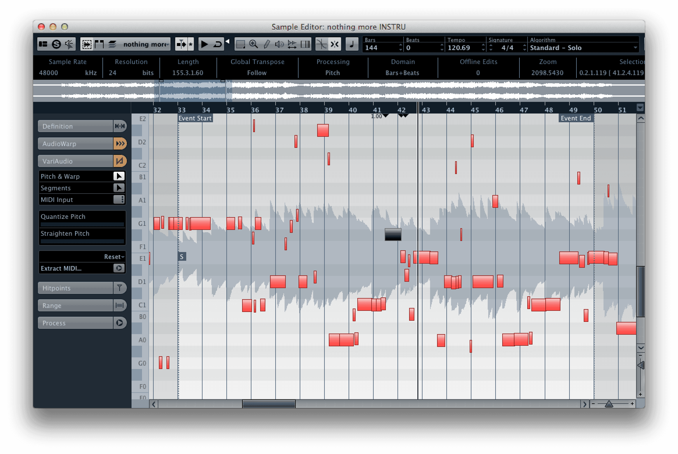 variaudio pitch correction