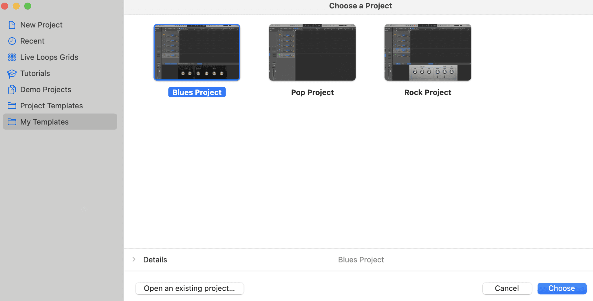 My Templates in Logic Pro Screenshot