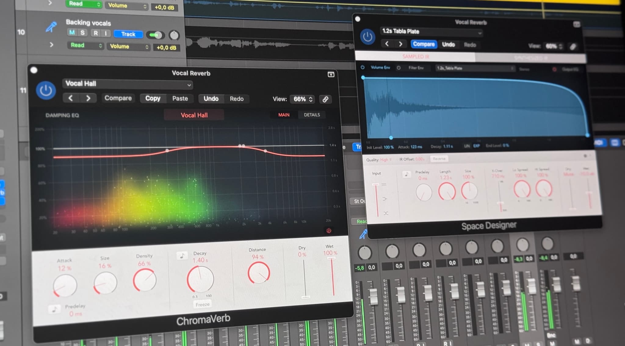 Multiple Reverb Plugins in Logic Pro